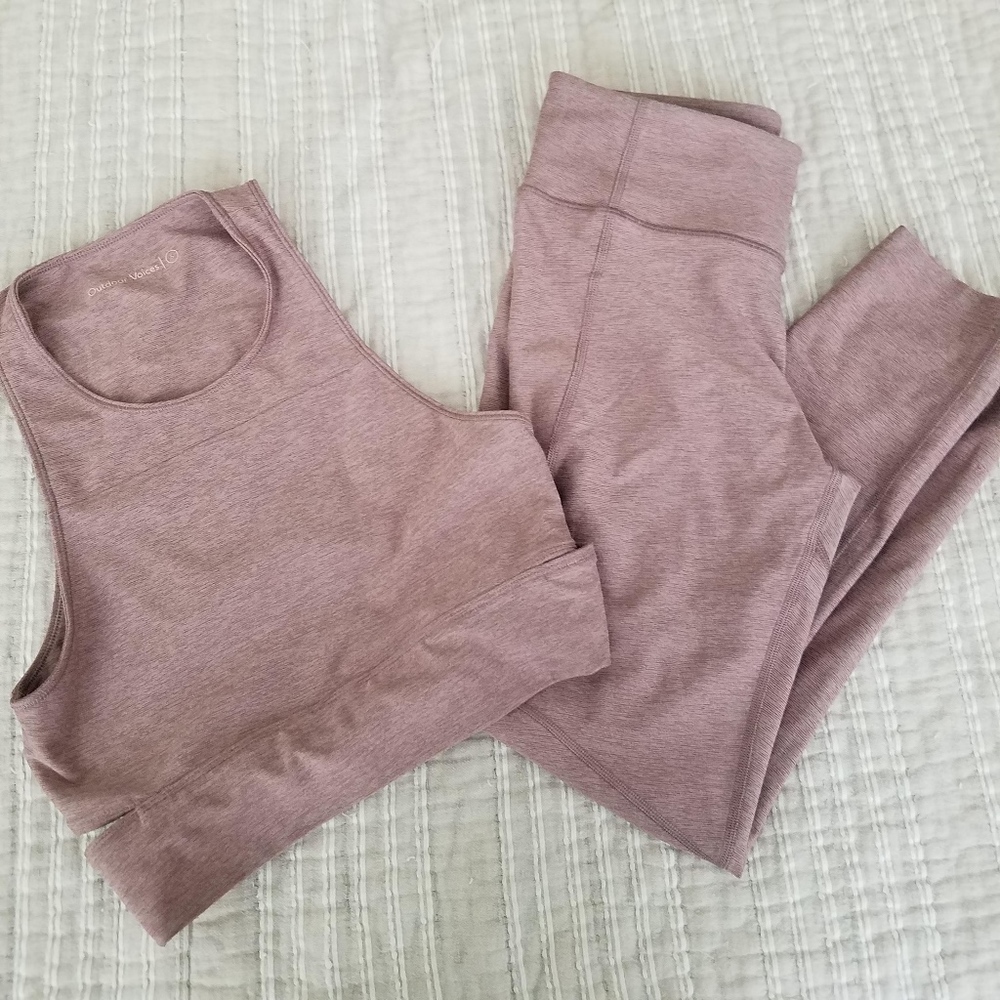 S 3/4 Warmup Legging and Slashback Crop in Mauve